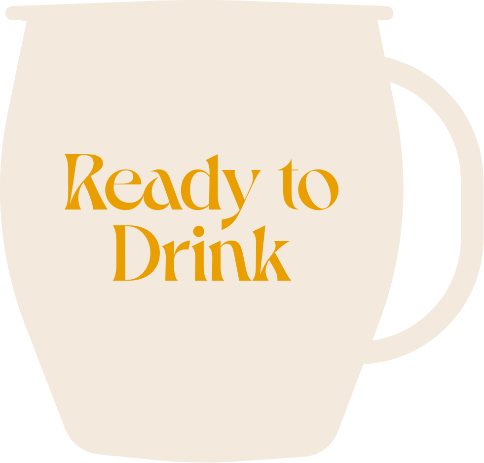 A mug that reads "Ready to Drink"